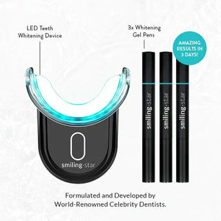 LED teeth whitening mouthpiece device in use